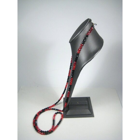 Necklace Glass Faceted Beaded 62 inch Vintage Strand Jewelry Statement Flapper - Picture 7 of 8